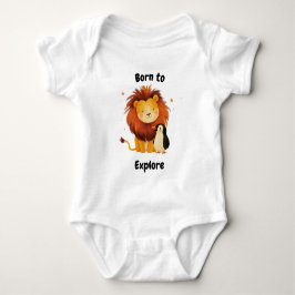 Body Para Bebê Nascidos para Explorar Leão & Pinguim - Aventureir