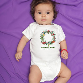 Body Para Bebê Natais vintages Retroativos Nome da Família Wreath