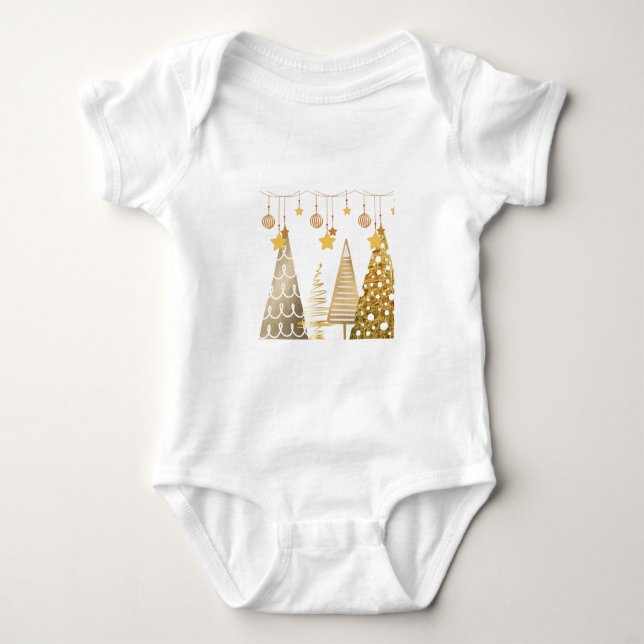 Body Para Bebê Natal 2025 Quirky tree & Baubles PJ (Frente)