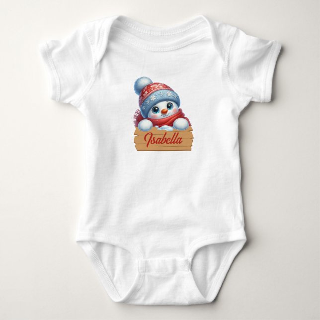 Body Para Bebê Natal Adorável Snowman Baby Bodydress (Frente)