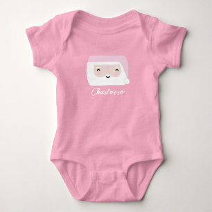 Body Para Bebê Natal Cor-de-Rosa Fofo Papai Noel
