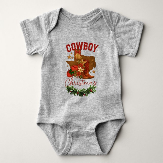 Body Para Bebê Natal Cowboy (Frente)