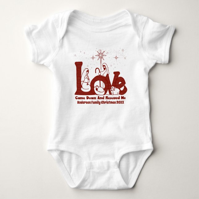 Body Para Bebê Natal da Família Cristã Personalizada (Frente)
