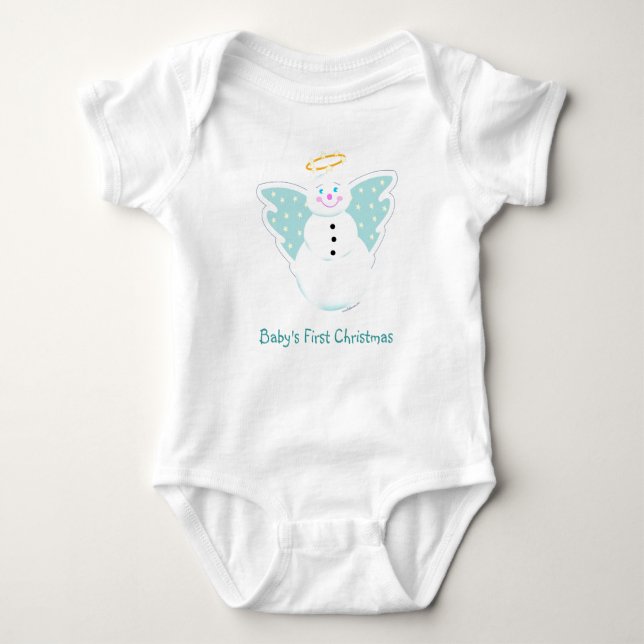 Body Para Bebê Natal do boneco de neve do anjo ø (Frente)