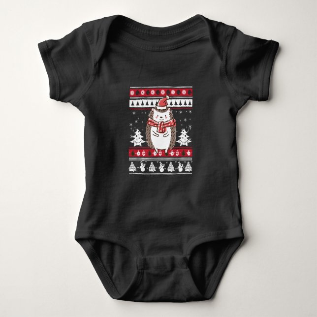 Body Para Bebê Natal do ouriço (Frente)