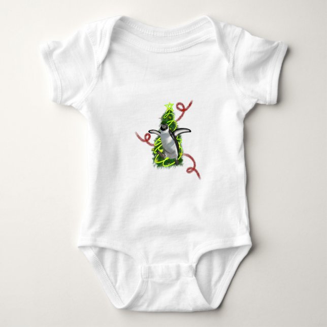 Body Para Bebê Natal do Pinguim (Frente)