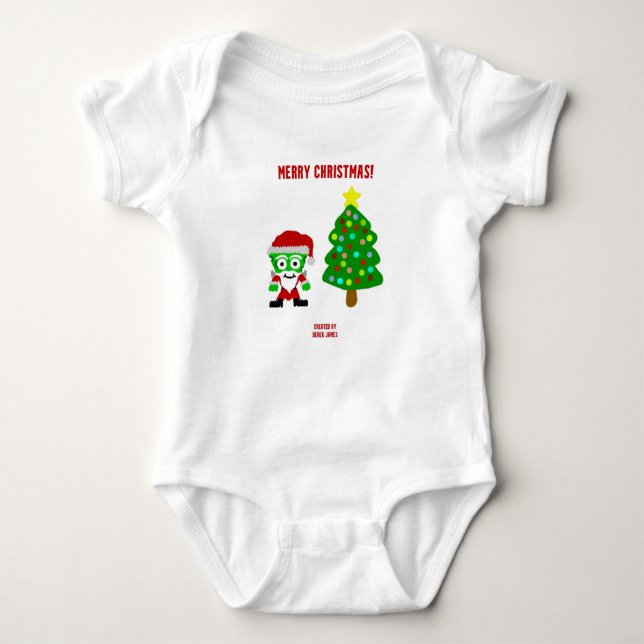 Body Para Bebê Natal FrankenQueijo Bebê Jérsei Bonito (Frente)