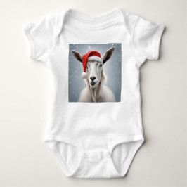 Body Para Bebê Natal Holiday Goat Santa Hat Snow