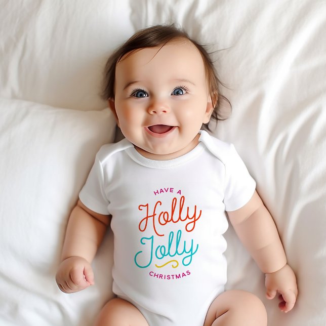 Body Para Bebê Natal Holly Jolly (Criador carregado)