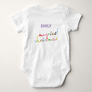Body Para Bebê natal mais alegre e colorida retrógrado personaliz