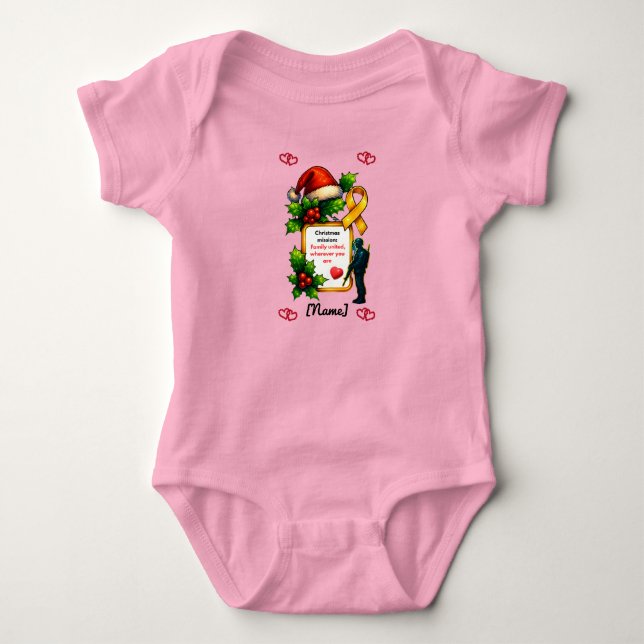 Body Para Bebê Natal Militar Família Combinando – Cristo (Frente)
