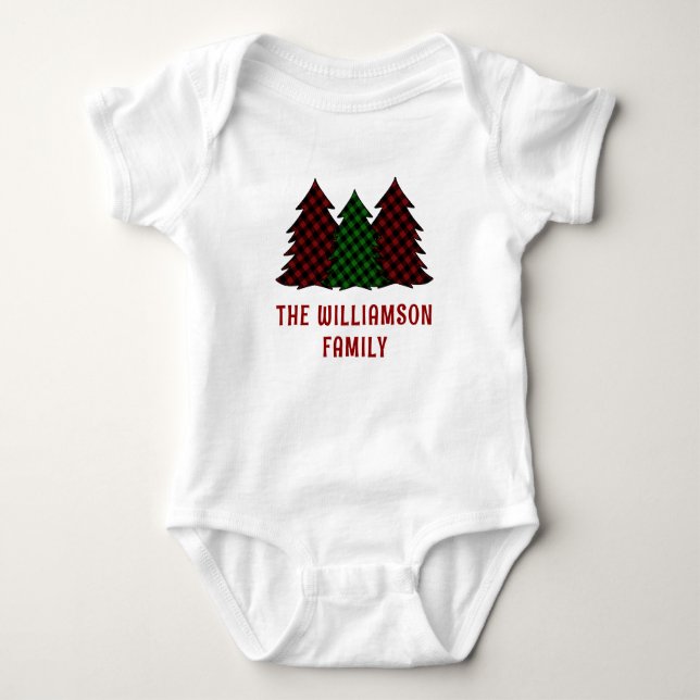 Body Para Bebê Natal Personalizado Família Correspondência Férias (Frente)