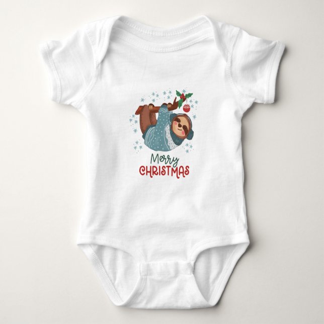 Body Para Bebê Natal Preguiça Preguiçosa  (Frente)