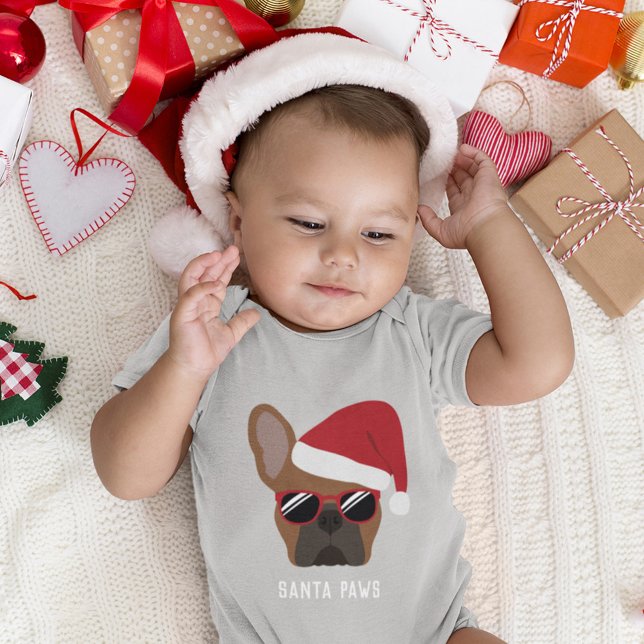 Body Para Bebê Natal Red Fawn Buldogue Francês Bebê Roupa (Criador carregado)