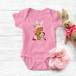 Body Para Bebê Natal Santa Hat Gingerpão Alphabet E Girl