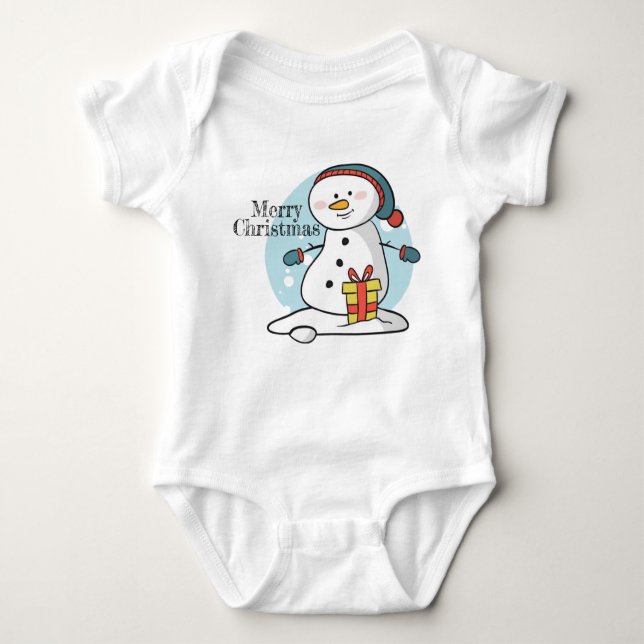 Body Para Bebê Natal Snowman Bebê Bodô (Frente)