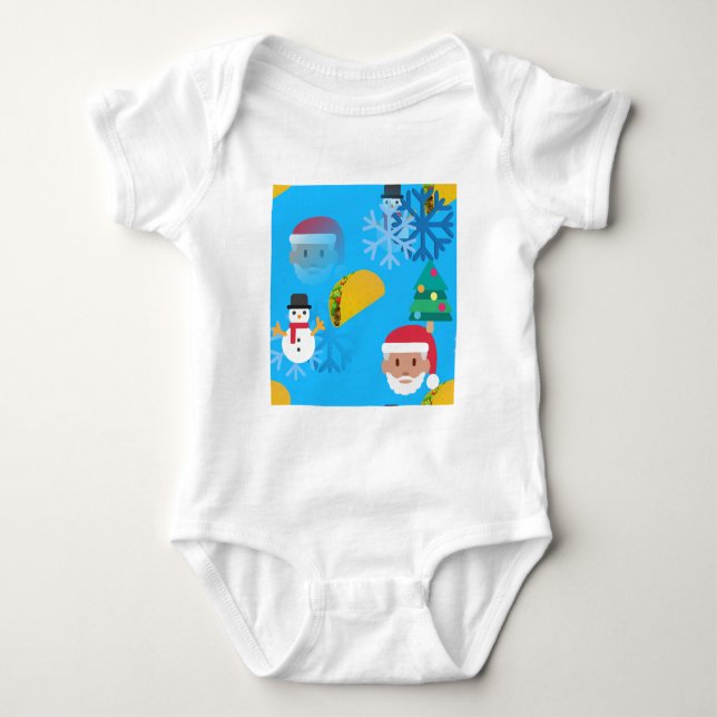 Body Para Bebê natal taco emoji (Frente)