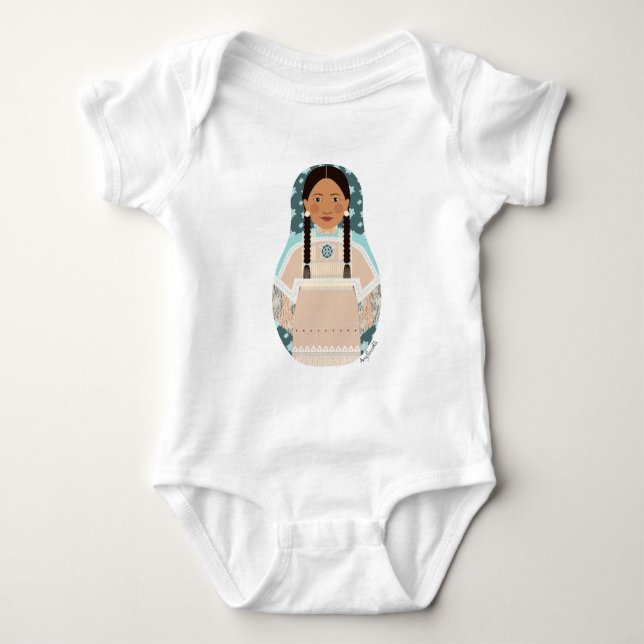 Body Para Bebê Native American Matryoshka Baby Bodycase (Frente)