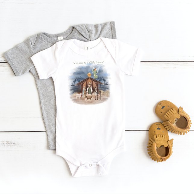Body Para Bebê Natividade Tradicional de Natal para a Casa Farmad (Get your little one into the holiday spirit with our festive Christmas Baby Bodysuit! 🎅)