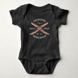 Body Para Bebê Navalha Reta Personalizada Barberaria NAME
