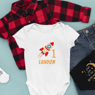 Body Para Bebê Nave Espacial Personalizada Primeiro Aniversário