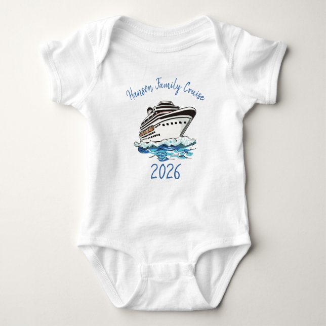 Body Para Bebê Navio de Cruzeiro Personalizado (Frente)