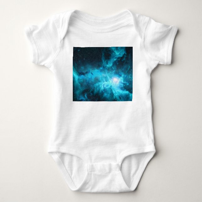 Body Para Bebê Nébula de Órion, luz azul, astronomia. (Frente)