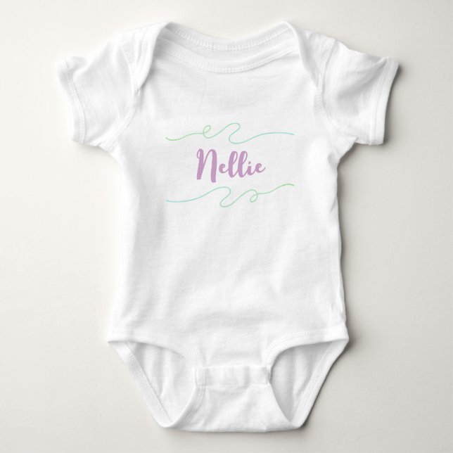Body Para Bebê Nellie Name Custom Kids Girls Nome de Vestuário Re (Frente)