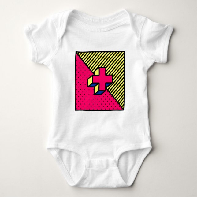 Body Para Bebê Neo Memphis Cross /Plus - Sinal Motif (Frente)