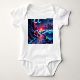 Body Para Bebê Neon Bunny & Neon City Skyline Pathway One Piece B