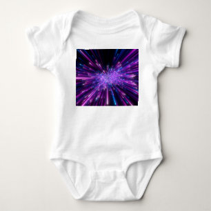Body Para Bebê Neon Galaxy - Fundo do Abstrato Cósmico