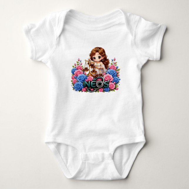 Body Para Bebê Neos Kawaii Zodíaco Libra (Frente)