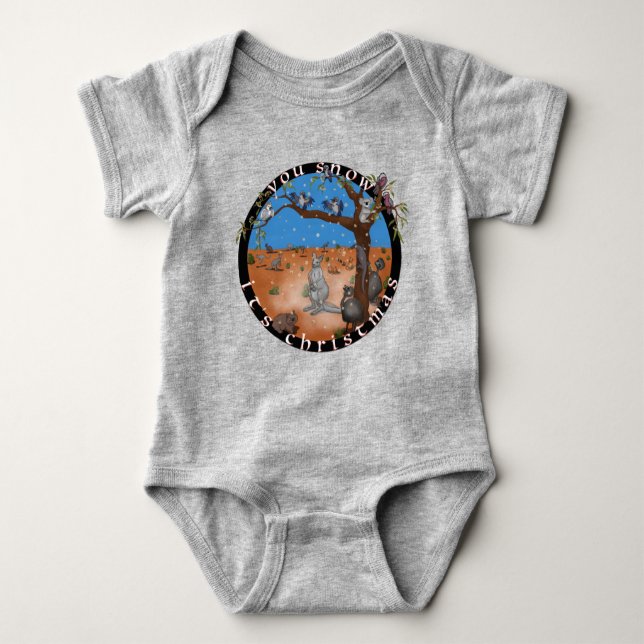 Body Para Bebê Neve, é Natal. - Roupa de saída Aussie (Frente)
