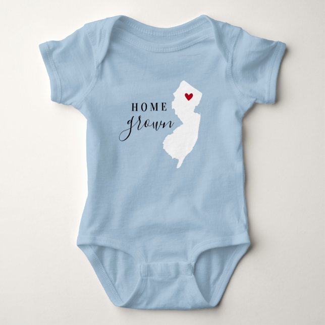Body Para Bebê New Jersey Home Grown State Tee (Frente)