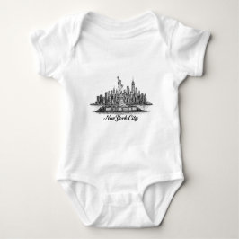 Body Para Bebê New York City Skyline Line Art Illustration