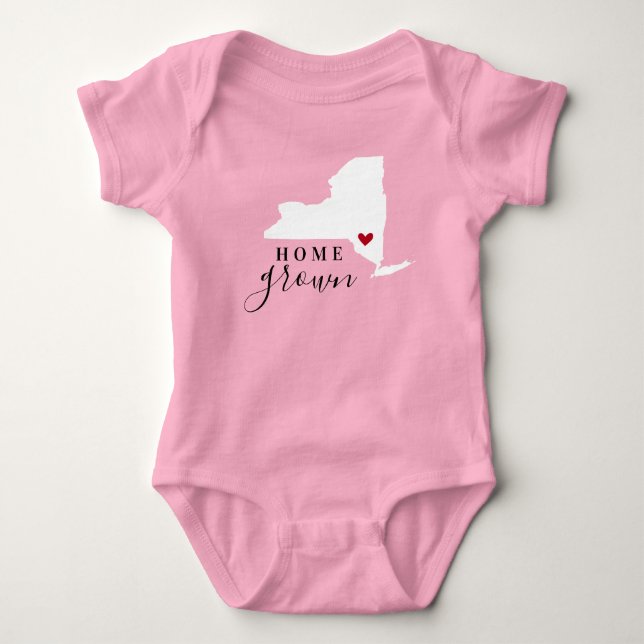 Body Para Bebê New York Home Grown State Tee (Frente)