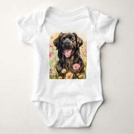 Body Para Bebê Newfoundland Watercolor Baby Bodysuit