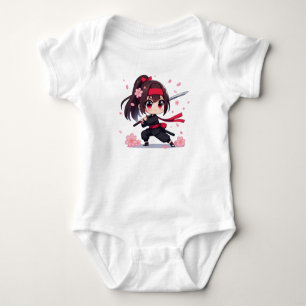 Body Para Bebê Ninja guerreira bonita floresce