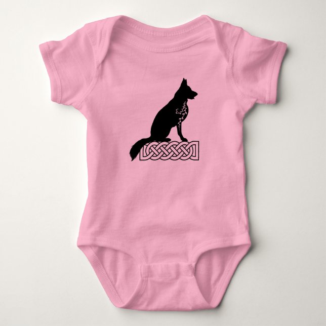 Body Para Bebê Nó Negra do Marinheiro do german shepherd Loki (Frente)