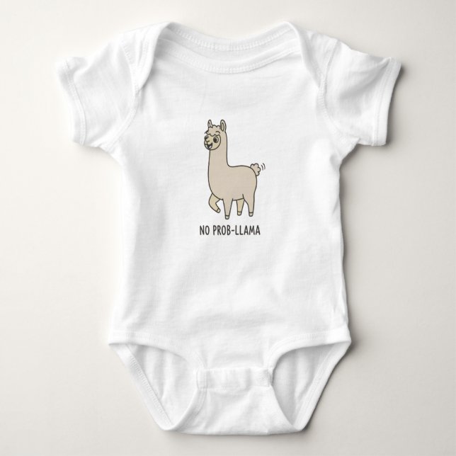 Body Para Bebê "No Prob-Llama" Cute Doodle - Chill Vibes! (Frente)