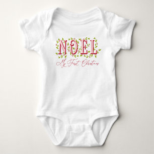 Body Para Bebê NOEL: Meu Primeiro Natal - Cores Editáveis