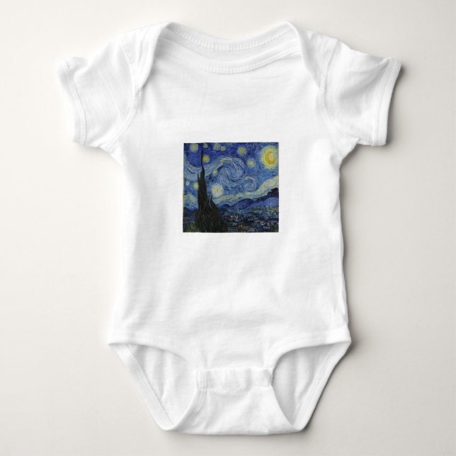 Body Para Bebê Noite Estrelada de Van Gogh (Frente)