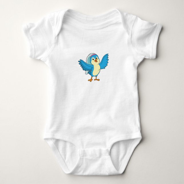 Body Para Bebê Noiva Pássaro com Véu (Frente)