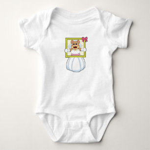 Body Para Bebê Noiva Urso com vestido de noiva & moldura de image