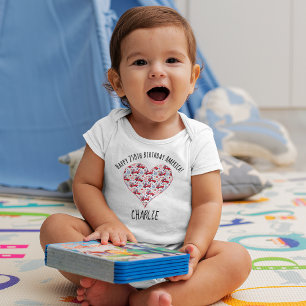 Body Para Bebê Nome, 4 de Julho Caminhões Vermelhos Coração Recém