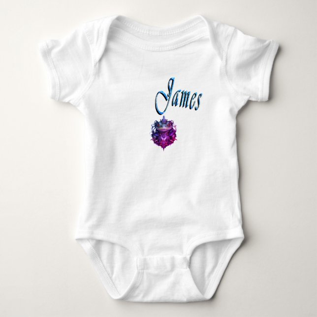 Body Para Bebê Nome Azul James (Frente)