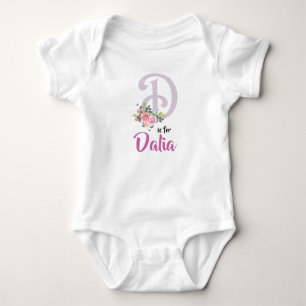 Body Para Bebê Nome Baby Outfit Letter D Romper Floral Girl