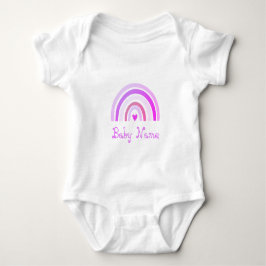 Body Para Bebê Nome Boho Chic Roxo Arco-íris