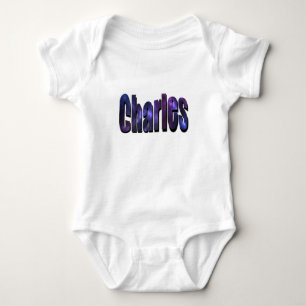 Body Para Bebê Nome Charles Feito De Nuvens De Nebulosa,