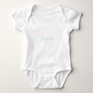 Body Para Bebê Nome da caligrafia moderna elegante e simples azul